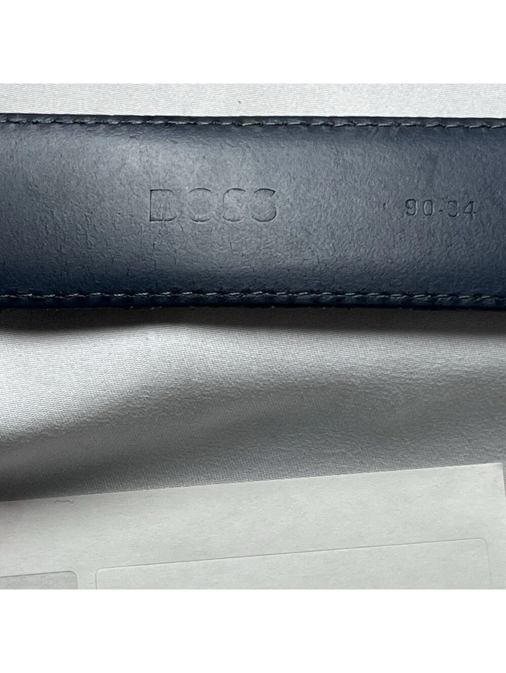 HUGO BOSS-Black Calfskin Leather Belt-Size 46-Made in Italy